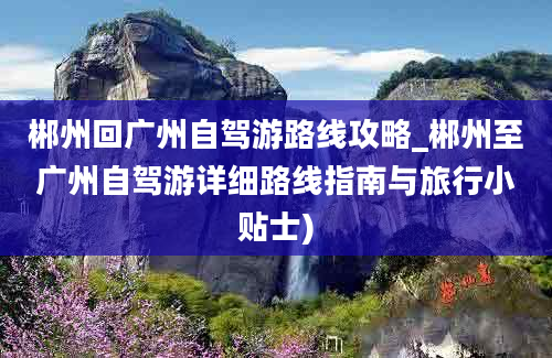 郴州回广州自驾游路线攻略_郴州至广州自驾游详细路线指南与旅行小贴士)