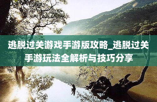 逃脱过关游戏手游版攻略_逃脱过关手游玩法全解析与技巧分享