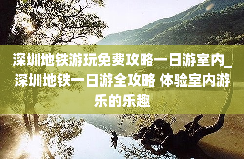 深圳地铁游玩免费攻略一日游室内_深圳地铁一日游全攻略 体验室内游乐的乐趣