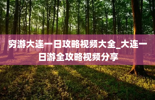 穷游大连一日攻略视频大全_大连一日游全攻略视频分享