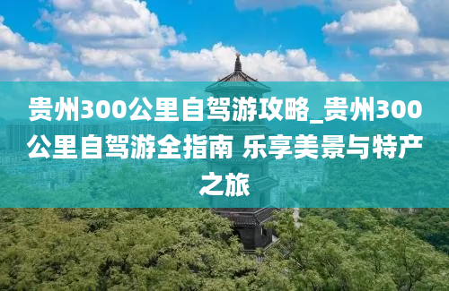 贵州300公里自驾游攻略_贵州300公里自驾游全指南 乐享美景与特产之旅