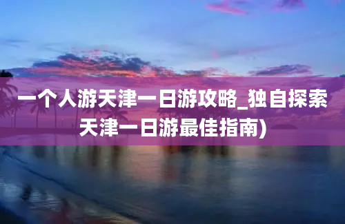 一个人游天津一日游攻略_独自探索天津一日游最佳指南)