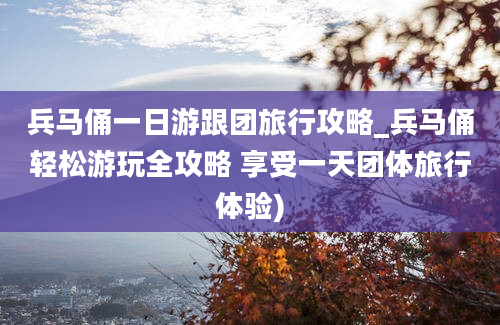 兵马俑一日游跟团旅行攻略_兵马俑轻松游玩全攻略 享受一天团体旅行体验)