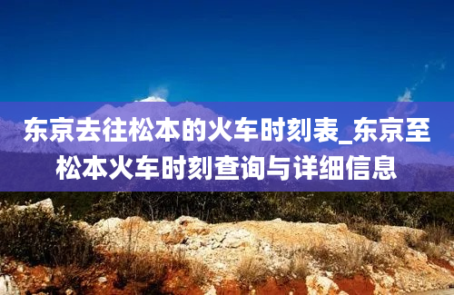 东京去往松本的火车时刻表_东京至松本火车时刻查询与详细信息