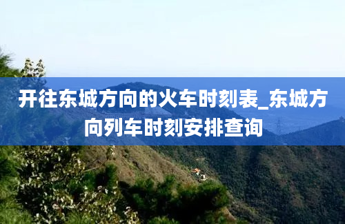 开往东城方向的火车时刻表_东城方向列车时刻安排查询