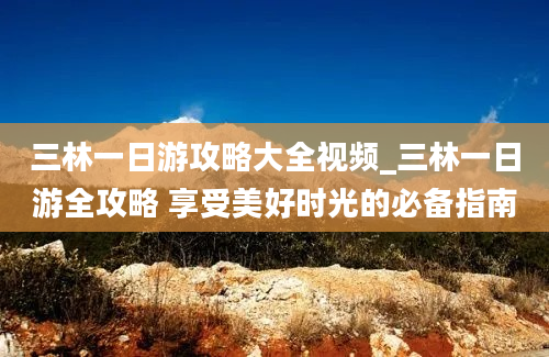 三林一日游攻略大全视频_三林一日游全攻略 享受美好时光的必备指南