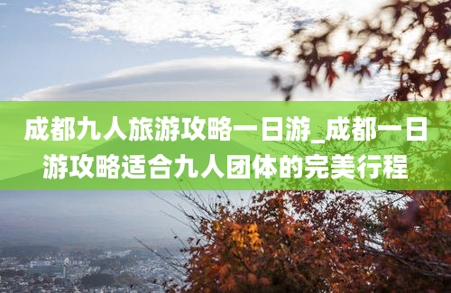 成都九人旅游攻略一日游_成都一日游攻略适合九人团体的完美行程