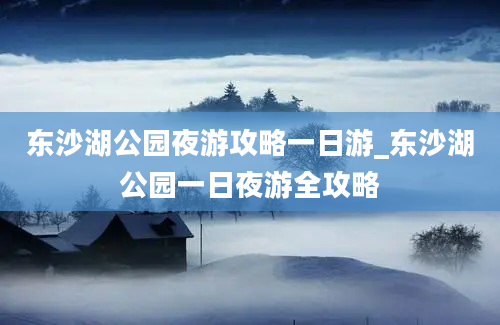 东沙湖公园夜游攻略一日游_东沙湖公园一日夜游全攻略