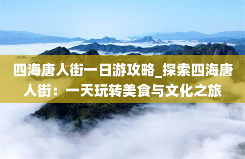 四海唐人街一日游攻略_探索四海唐人街：一天玩转美食与文化之旅