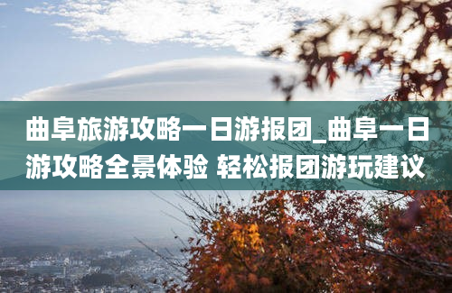 曲阜旅游攻略一日游报团_曲阜一日游攻略全景体验 轻松报团游玩建议