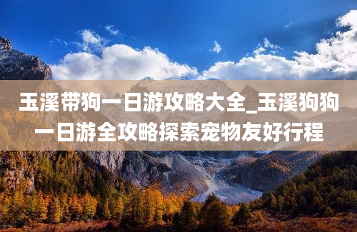 玉溪带狗一日游攻略大全_玉溪狗狗一日游全攻略探索宠物友好行程