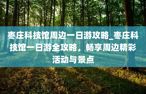 枣庄科技馆周边一日游攻略_枣庄科技馆一日游全攻略，畅享周边精彩活动与景点