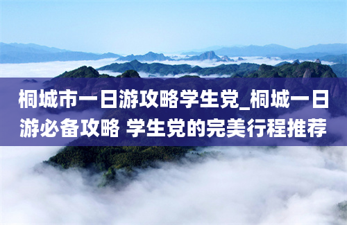 桐城市一日游攻略学生党_桐城一日游必备攻略 学生党的完美行程推荐