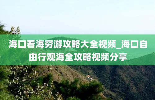 海口看海穷游攻略大全视频_海口自由行观海全攻略视频分享