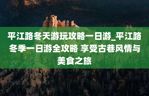 平江路冬天游玩攻略一日游_平江路冬季一日游全攻略 享受古巷风情与美食之旅