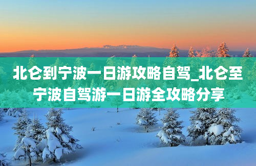 北仑到宁波一日游攻略自驾_北仑至宁波自驾游一日游全攻略分享