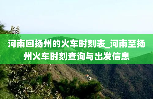 河南回扬州的火车时刻表_河南至扬州火车时刻查询与出发信息