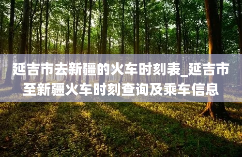 延吉市去新疆的火车时刻表_延吉市至新疆火车时刻查询及乘车信息