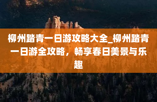 柳州踏青一日游攻略大全_柳州踏青一日游全攻略，畅享春日美景与乐趣