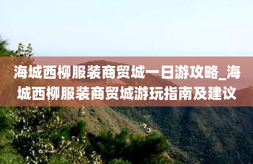 海城西柳服装商贸城一日游攻略_海城西柳服装商贸城游玩指南及建议