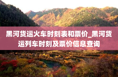 黑河货运火车时刻表和票价_黑河货运列车时刻及票价信息查询