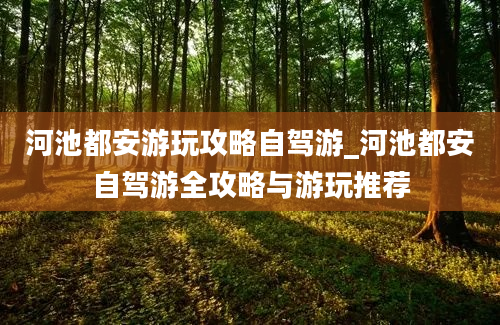 河池都安游玩攻略自驾游_河池都安自驾游全攻略与游玩推荐