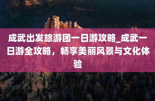 成武出发旅游团一日游攻略_成武一日游全攻略，畅享美丽风景与文化体验