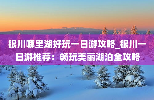 银川哪里湖好玩一日游攻略_银川一日游推荐：畅玩美丽湖泊全攻略