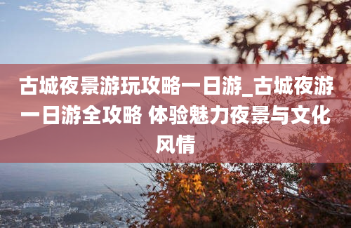 古城夜景游玩攻略一日游_古城夜游一日游全攻略 体验魅力夜景与文化风情