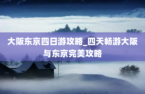 大阪东京四日游攻略_四天畅游大阪与东京完美攻略