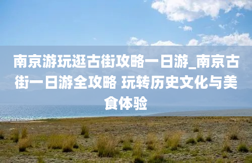 南京游玩逛古街攻略一日游_南京古街一日游全攻略 玩转历史文化与美食体验