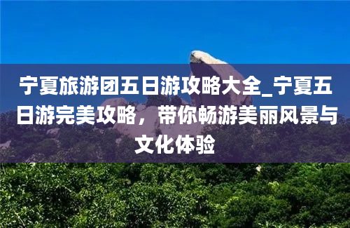 宁夏旅游团五日游攻略大全_宁夏五日游完美攻略，带你畅游美丽风景与文化体验