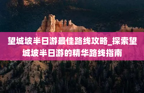 望城坡半日游最佳路线攻略_探索望城坡半日游的精华路线指南