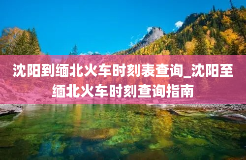 沈阳到缅北火车时刻表查询_沈阳至缅北火车时刻查询指南