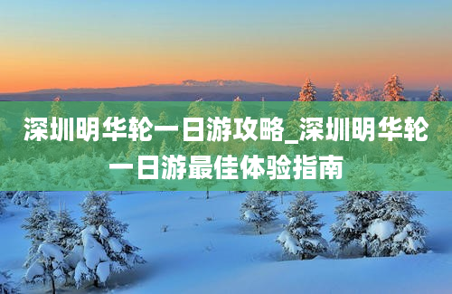 深圳明华轮一日游攻略_深圳明华轮一日游最佳体验指南