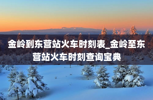 金岭到东营站火车时刻表_金岭至东营站火车时刻查询宝典