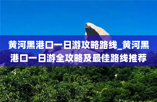 黄河黑港口一日游攻略路线_黄河黑港口一日游全攻略及最佳路线推荐