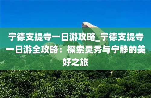 宁德支提寺一日游攻略_宁德支提寺一日游全攻略：探索灵秀与宁静的美好之旅