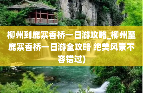 柳州到鹿寨香桥一日游攻略_柳州至鹿寨香桥一日游全攻略 绝美风景不容错过)