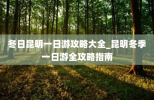 冬日昆明一日游攻略大全_昆明冬季一日游全攻略指南