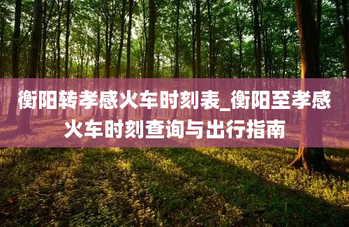 衡阳转孝感火车时刻表_衡阳至孝感火车时刻查询与出行指南