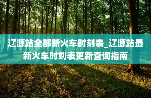 辽源站全部新火车时刻表_辽源站最新火车时刻表更新查询指南