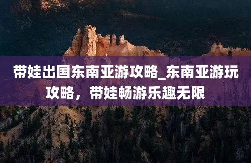 带娃出国东南亚游攻略_东南亚游玩攻略，带娃畅游乐趣无限