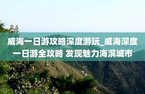 威海一日游攻略深度游玩_威海深度一日游全攻略 发现魅力海滨城市