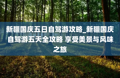 新疆国庆五日自驾游攻略_新疆国庆自驾游五天全攻略 享受美景与风味之旅