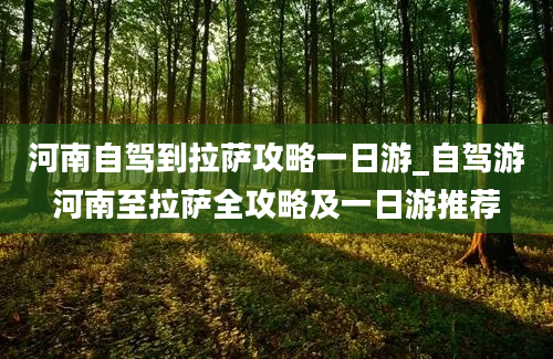 河南自驾到拉萨攻略一日游_自驾游河南至拉萨全攻略及一日游推荐