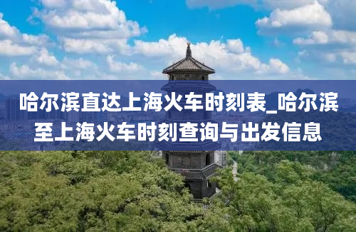 哈尔滨直达上海火车时刻表_哈尔滨至上海火车时刻查询与出发信息