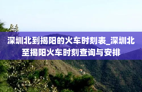 深圳北到揭阳的火车时刻表_深圳北至揭阳火车时刻查询与安排