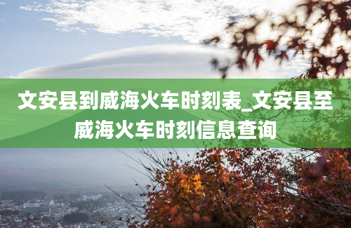 文安县到威海火车时刻表_文安县至威海火车时刻信息查询