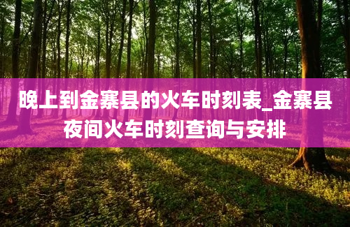 晚上到金寨县的火车时刻表_金寨县夜间火车时刻查询与安排